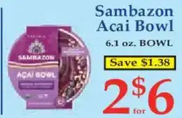 Market Basket Sambazon Acai Bowl offer