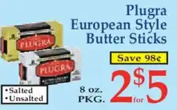 Market Basket Plugra European Style Butter Sticks offer