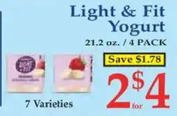 Market Basket Light & Fit Yogurt offer