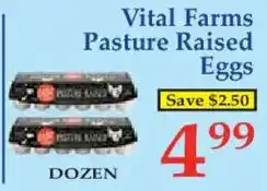 Market Basket Vital Farms Pasture Raised Eggs offer