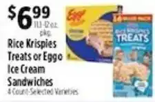 Pioneer Supermarkets Rice Krispies Treats or Eggo Ice Cream Sandwiches offer