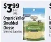 Pioneer Supermarkets Organic Valley Shredded Cheese offer