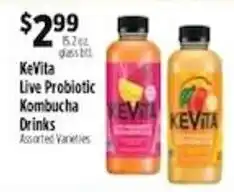 Pioneer Supermarkets KeVita Live Probiotic Kombucha Drinks offer
