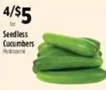 Pioneer Supermarkets Seedless Cucumbers Hydroponic offer