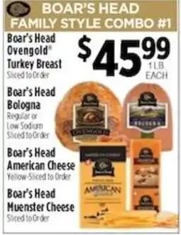 Pioneer Supermarkets Boar's Head Family Style Combo #1 offer