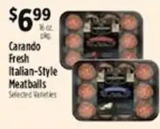 Pioneer Supermarkets Carando Fresh Italian-Style Meatballs offer