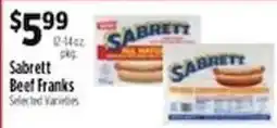 Pioneer Supermarkets Sabrett Beef Franks offer