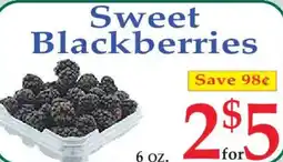 Market Basket Sweet Blackberries offer