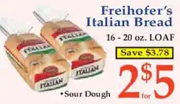 Market Basket Freihofers Italian Bread offer