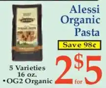 Market Basket Alessi Organic Pasta offer