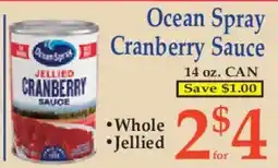 Market Basket Ocean Spray cranberry sauce offer