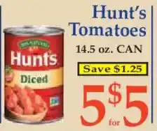 Market Basket Hunt's Diced Tomatoes offer