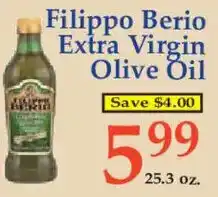 Market Basket Filippo Berio extra virgin olive oil offer