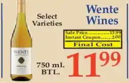 Market Basket Wente Wines offer