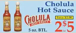 Market Basket Cholula hot sauce offer