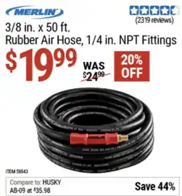 Harbor Freight Tools Merlin rubber air hose offer