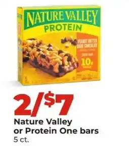 Hy-Vee Nature Valley or Protein One bars offer