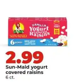 Hy-Vee Sun-Maid yogurt covered raisins offer