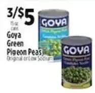 Pioneer Supermarkets Goya Green Pigeon Peas offer