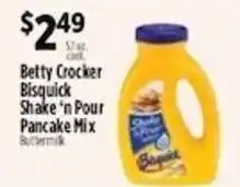 Pioneer Supermarkets Betty Crocker Bisquick Shake 'n Pour Pancake Mix Buttermilk offer