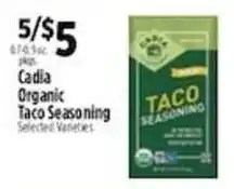 Pioneer Supermarkets Cadla Organic Taco Seasoning offer