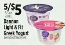 Pioneer Supermarkets Dannon Light & Fit Greek Yogurt offer