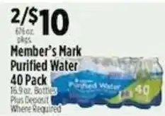Pioneer Supermarkets Member's Mark Purified Water offer