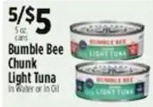 Pioneer Supermarkets Bumble Bee Chunk Light Tuna offer