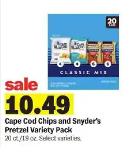 Meijer Cape Cod Chips and Snyder's Pretzel Variety Pack offer