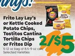 Sentry Frito Lay Lay's or Kettle Cooked Potato Chips, Tostitos Cantina Tortilla Chips or Fritos Dip offer