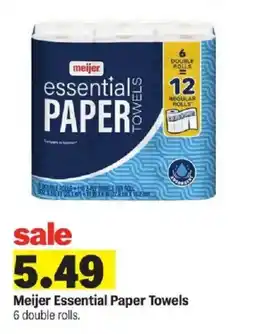 Meijer Meijer Essential Paper Towels offer