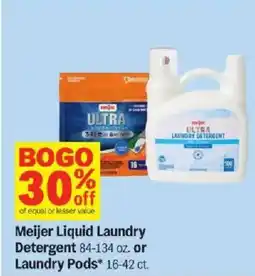 Meijer Meijer Liquid Laundry Detergent or Laundry Pods offer