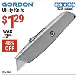 Harbor Freight Tools Gordon utility knife offer