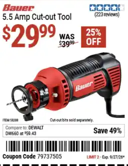Harbor Freight Tools Bauer 5.5 Amp Cut-out Tool offer