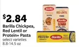 Fareway Barilla Chickpea, Red Lentil or Protein+ Pasta offer