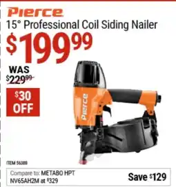 Harbor Freight Tools Pierce 15° Professional Coil Siding Nailer offer