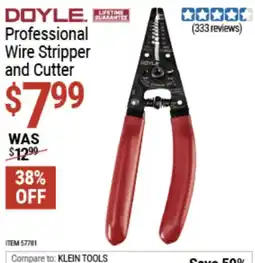 Harbor Freight Tools Doyle professional wire stripper and cutter offer