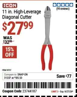 Harbor Freight Tools Icon 11 in. High-Leverage Diagonal Cutter offer