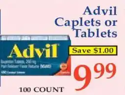 Market Basket Advil Caplets or Tablets offer