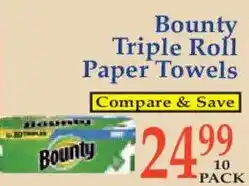 Market Basket Bounty triple roll paper towels offer