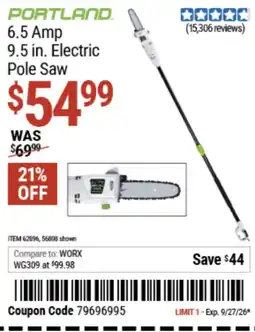 Harbor Freight Tools Portland 6.5 Amp. 9.5 in. electric pole saw offer