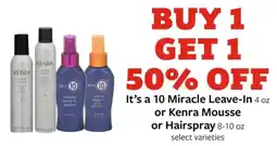 Fareway Kenra Miracle Leave-In or Kenra Mousse or Hairspray offer
