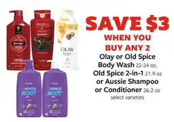 Fareway Olay or Old Spice Body Wash or Old Spice 2-in-1 or Aussie Shampoo or Conditioner offer