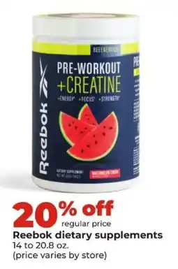 Hy-Vee Reebok dietary supplements offer