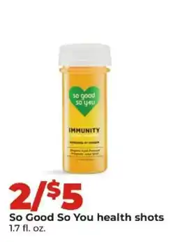 Hy-Vee So Good So You health shots offer