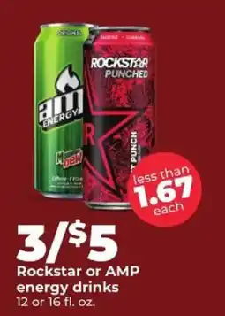 Hy-Vee Rockstar or AMP energy drinks offer