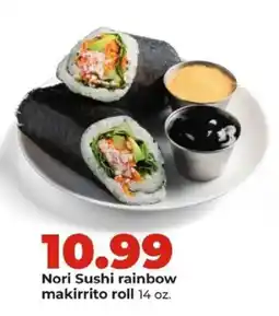 Hy-Vee Nori Sushi rainbow makirrito roll offer