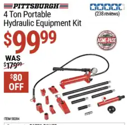 Harbor Freight Tools Pittsburgh 4 Ton Portable Hydraulic Equipment Kit offer