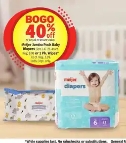 Meijer Meijer Jumbo Pack Baby Diapers offer
