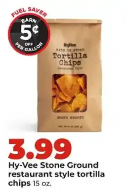 Hy-Vee Hy-Vee stone ground restaurant style tortilla chips offer